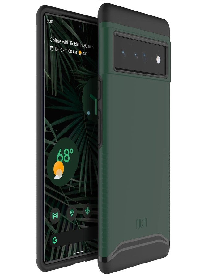 توديا جراب TUDIA DualShield Merge لهاتف Google Pixel 6 Pro 2021 - مقاوم للصدمات، بمواصفات عسكرية، مانع للانزلاق، تصميم نحيف بطبقتين، غطاء حماية متين وقوي - أخضر غامق - Image 1